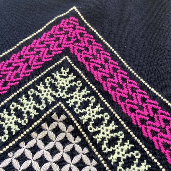 J.Crew Women’s Black or Blue /Multicolored Embroidered Sweater, Size-Small. - Picture 12 of 12